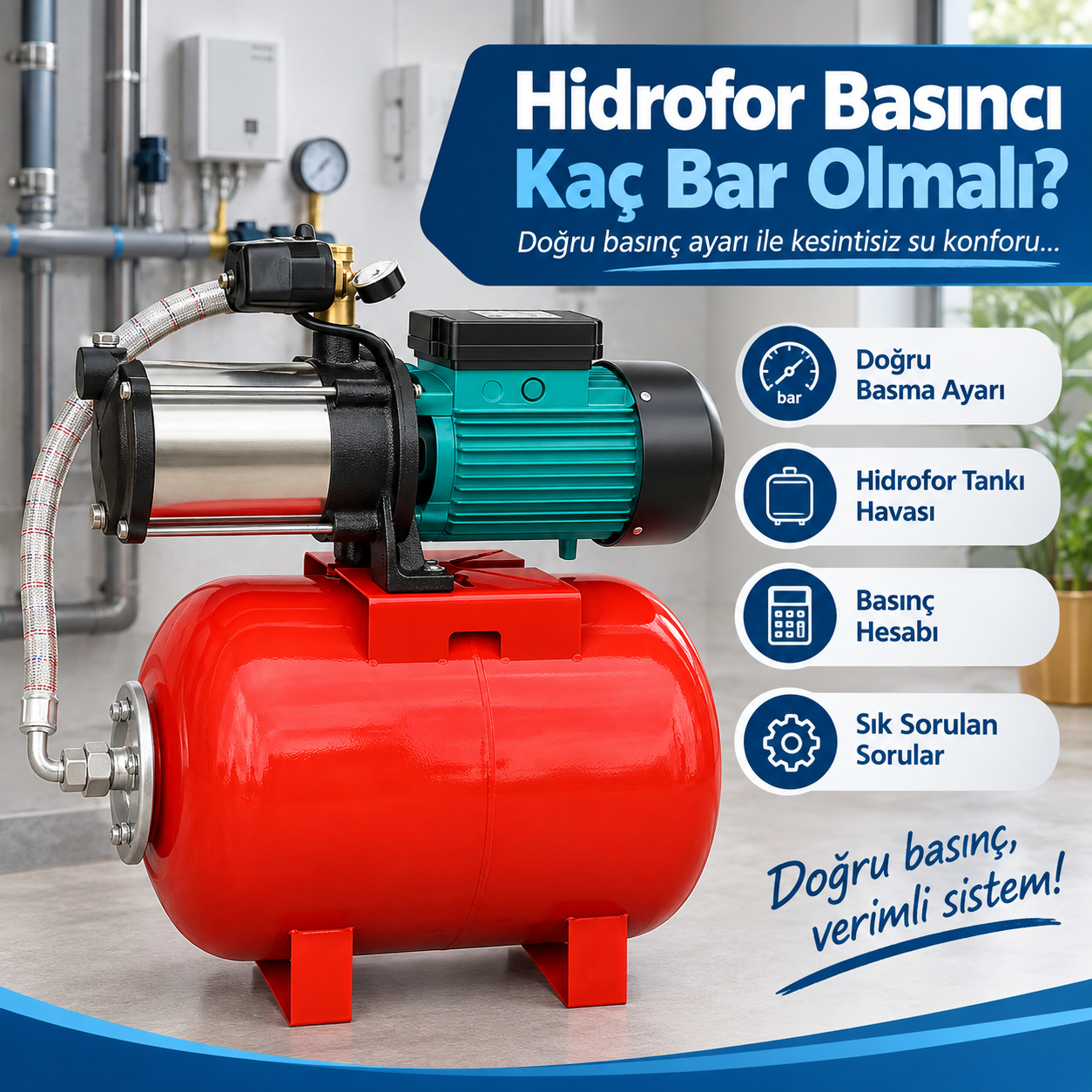 Hidrofor Basıncı Kaç Bar Olmalı?