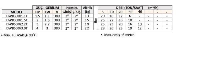 Varan DWB300/1.1T Komple Paslanmaz AISI 316 Santrifüj Pompa Trifaze 1.5 Hp 20 mss 30 m³/h