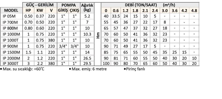 City Pumps IP 500 M Döküm Preferikal Pompa