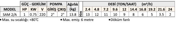 Conforto – SAM2/A Tek kademeli santrifüj pompa