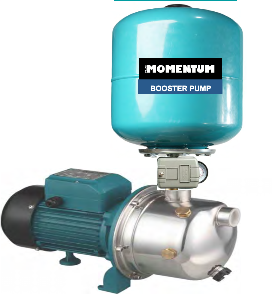 MOMENTUM PJM101C-DA3 - 1Hp - 220V - PASLANMAZ JET POMPALI PAKET HİDROFOR