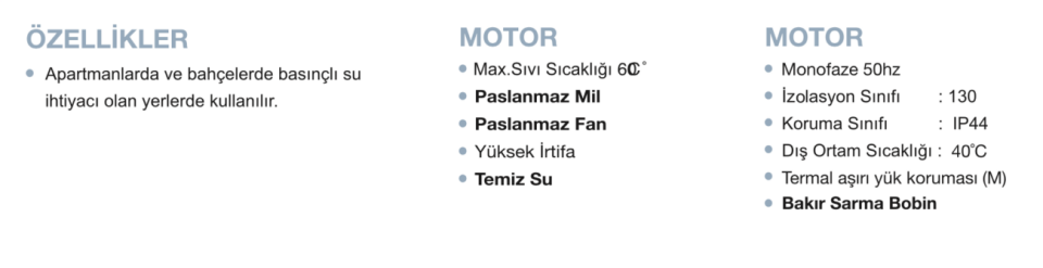 MOMENTUM PJM100-FA3 TEMİZ SU HİDROFORU (1.0HP)