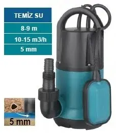 MOMENTUM PKS-400PE -400W-220V- PLASTİK GÖVDELİ TEMİZ SU DALGIÇ DRENAJ POMPASI