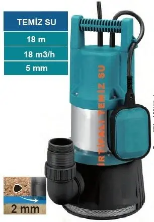 MOMENTUM PQL-1100V -1100W-220V- PLASTİK GÖVDELİ TEMİZ SU DRENAJ DALGIÇ POMPASI