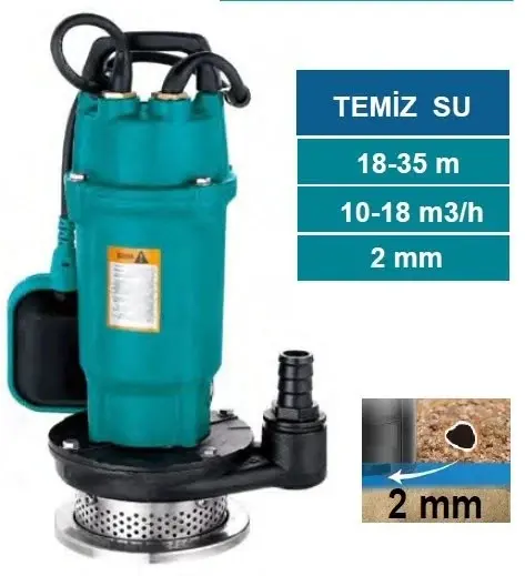 MOMENTUM PDX1.5-15-0.37A -0.5HP-220V- DÖKÜM GÖVDELİ TEMİZ SU DRENAJ DALGIÇ POMPASI (KESON KUYU)