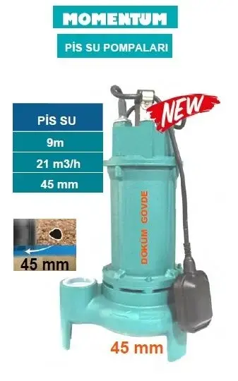 Momentum PSP50-12/1.1F 1.5Hp 220V Döküm Gövdeli Pis Su Drenaj Dalgıç Pompa