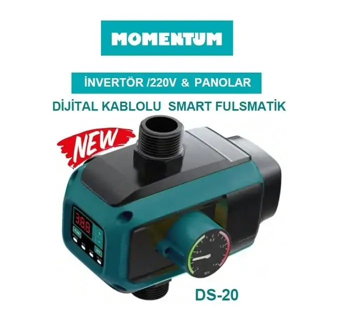 MOMENTUM DS-20 -1.1kW-220V- OTOMATİK BASINÇ KONTROL DİJİTAL KABLOLU SMART FULSMATİK (HİDROMAT-FULSMATİK-İNVERTÖR)