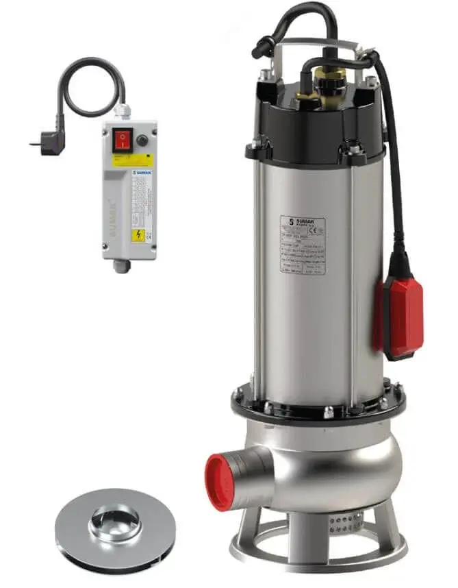 Sumak SDF 20/2 İNOX Komple Paslanmaz Kirli Su Dalgıç Pompa 220 Volt 2.2 Hp 16.5 Mss