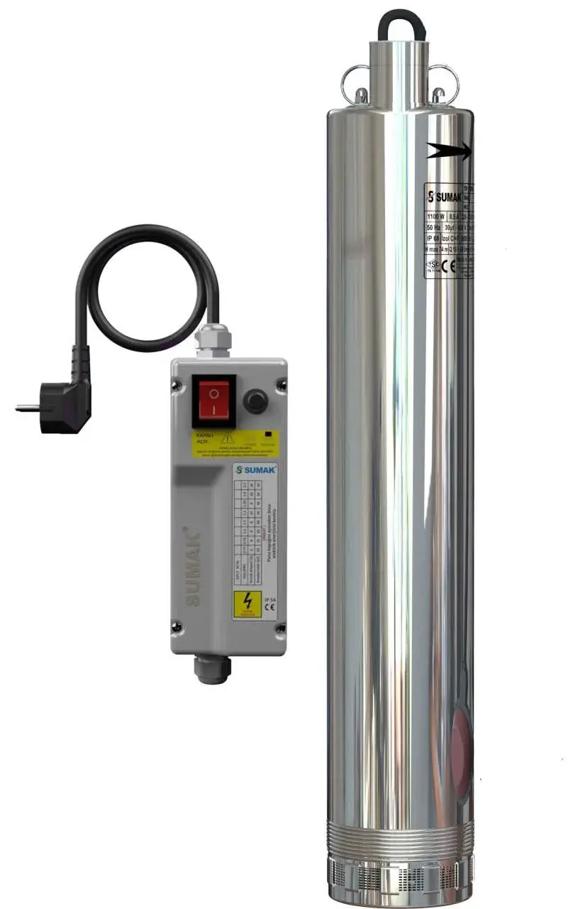 Sumak 5 SD 9 Paslanmaz Keson Kuyu Pompası, 1.5 HP, 220V