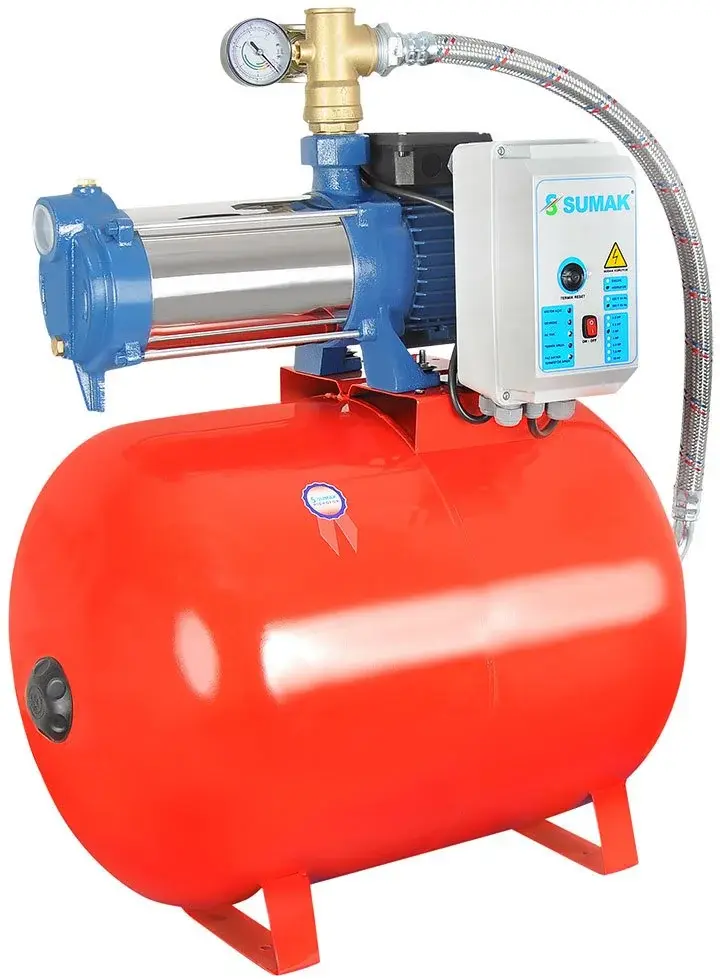Sumak SYMH6-100/6 Yatay Kademeli Bina Hidroforu 100 Lt Tanklı