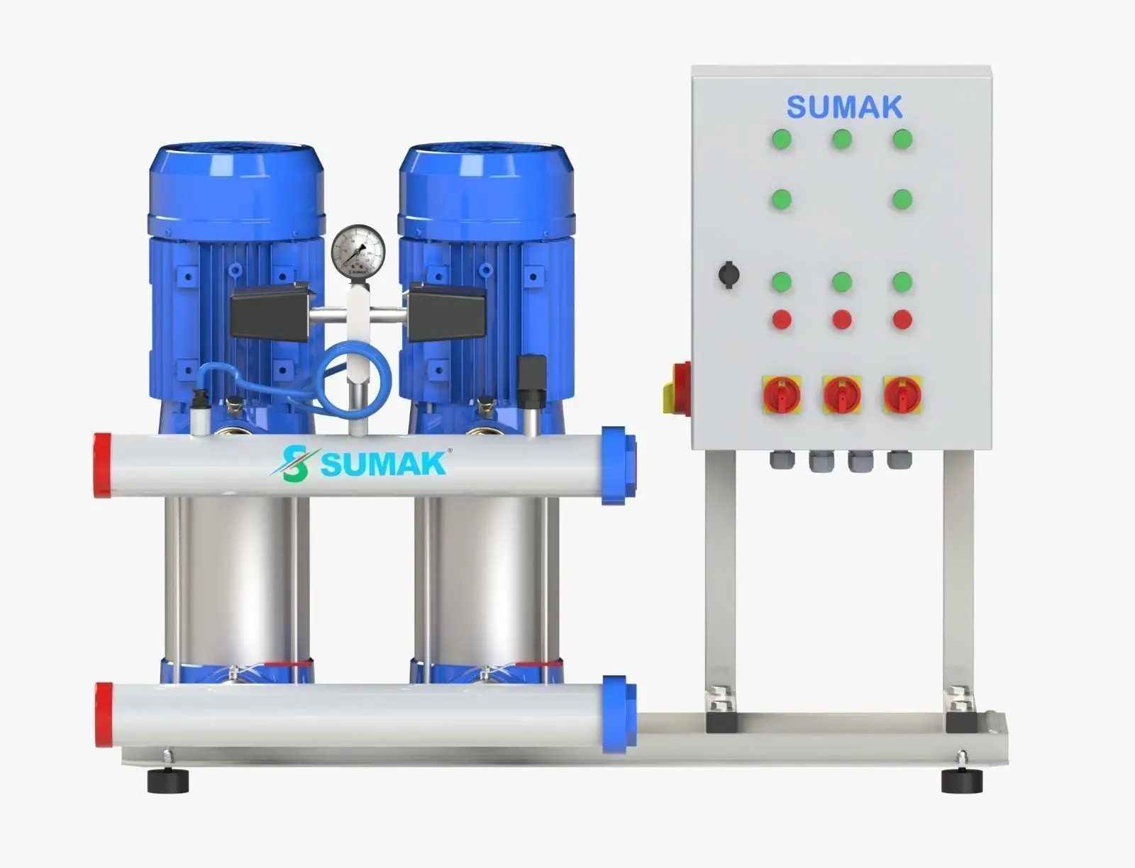 Sumak SHT 6B 180/10 PFK İki Pom. Frekans Kon. Hidrofor 2x1.8 HP
