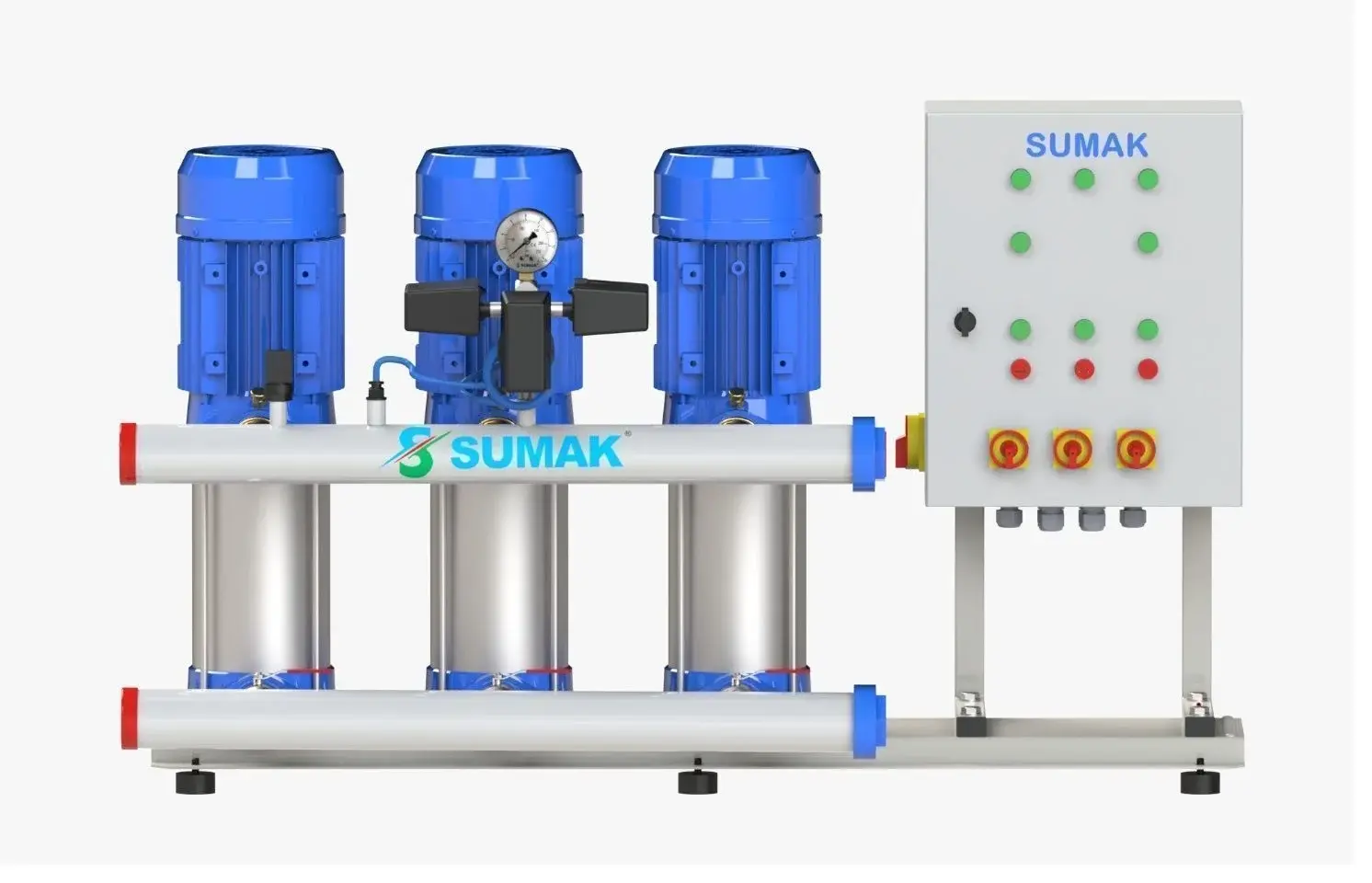 Sumak SHT 6C 180/10 PFK Üç Pom. Frekans Kon. Hidrofor 3x1.8 HP