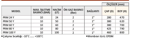 100 LT 10 BAR YATIK GENLEŞME TANKI