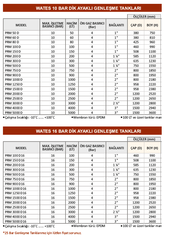 50 LT 10 BAR DİK AYAKLI TANK
